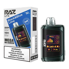 Black & Blue Lime Flavored RAZ DC25000 Disposable Vape Device - 25000K Puffs - 1PC | The Smoke Plug