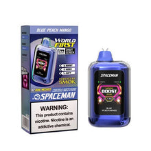 Blue Peach Mango Flavored Spaceman Nebula 25K Plus Disposable Vape Device 6PK | The Smoke Plug