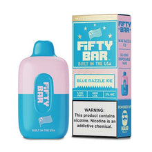 Blue Razzle Ice Flavored FIFTY BAR 6500 Disposable Vape Device 1PC | The Smoke Plug