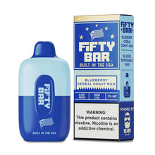 Blueberry Cereal Donut Milk Flavored FIFTY BAR 6500 Disposable Vape Device 3PK | The Smoke Plug