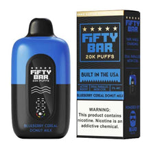 Blueberry Cereal Donut Milk Flavored Fifty Bar V2 Disposable Vape Device - 20000 Puffs - 10PK | The Smoke Plug