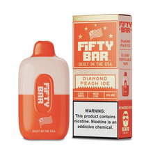 Diamond Peach Ice Flavored FIFTY BAR 6500 Disposable Vape Device 3PK | The Smoke Plug