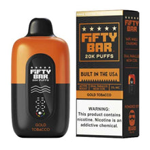 Gold Tobacco Flavored Fifty Bar V2 Disposable Vape Device - 20000 Puffs - 10PK | The Smoke Plug