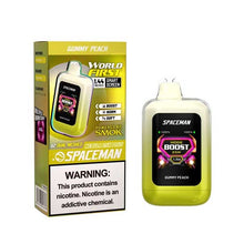 Gummy Peach Flavored Spaceman Nebula 25K Plus Disposable Vape Device 6PK | The Smoke Plug