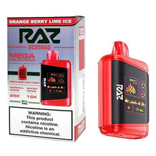 Orange Berry Lime Ice Flavored RAZ DC25000 Disposable Vape Device - 25000K Puffs - 10PK | The Smoke Plug