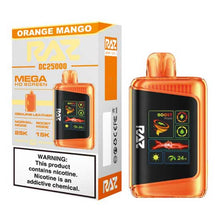 Orange Mango Flavored RAZ DC25000 Disposable Vape Device - 25000K Puffs - 10PK | The Smoke Plug