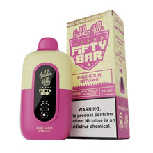 Pink Sour Straws Flavored Fifty Bar x Hidden Hills Disposable Vape Device - 2000K Puffs - 10PK |The Smoke Plug
