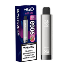 Red Ice Flavored HQD Cuvie Plus 2.0 Disposable Vape Device - 9000 Puffs | thesmokeplug.com - 10PK