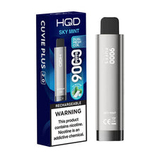 Sky Mint Flavored HQD Cuvie Plus 2.0 Disposable Vape Device - 9000 Puffs | thesmokeplug.com - 10PK