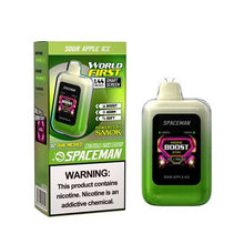 Sour Apple Ice Flavored Spaceman Nebula 25K Plus Disposable Vape Device 6PK | The Smoke Plug