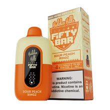 Sour Peach Ringz Flavored Fifty Bar x Hidden Hills Disposable Vape Device - 2000K Puffs - 10PK |The Smoke Plug