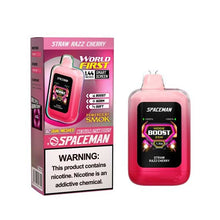 Straw Razz Cherry Flavored Spaceman Nebula 25K Plus Disposable Vape Device 6PK | The Smoke Plug