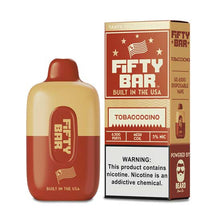Tobaccocino Flavored FIFTY BAR 6500 Disposable Vape Device 3PK | The Smoke Plug