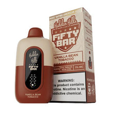 Vanilla Bean Tobacco Flavored Fifty Bar x Hidden Hills Disposable Vape Device - 2000K Puffs - 10PK |The Smoke Plug