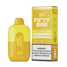 Vanilla Custard Flavored FIFTY BAR 6500 Disposable Vape Device 3PK | The Smoke Plug