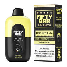 Vanilla Custard Flavored Fifty Bar V2 Disposable Vape Device - 20000 Puffs - 10PK | The Smoke Plug