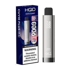 White Gummy Flavored HQD Cuvie Plus 2.0 Disposable Vape Device - 9000 Puffs | thesmokeplug.com - 10PK