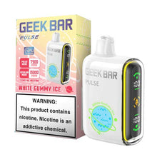 White Gummy Ice Flavored Geek bar Pulse Disposable Vape Device - 15000 Puffs | thesmokeplug.com - 6PK