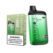 Green Apple Flavored Leaf Bar Platinum Disposable Vape Device 8000 Puffs 3PK | thesmokeplug.com