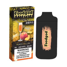 Peach Bellini Flavored Foodgod Luxe ZERO 0% Disposable Vape Device 2400 puffs