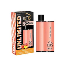 Peach Berry Ice flavored Fume UNLIMITED Disposable Vape Device 7000 Puffs