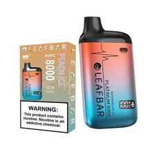 Peach Ice Flavored Leaf Bar Platinum Disposable Vape Device 8000 Puffs 3PK | thesmokeplug.com