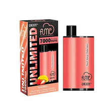 Peach Mango Watermelon flavored Fume UNLIMITED Disposable Vape Device 7000 Puffs