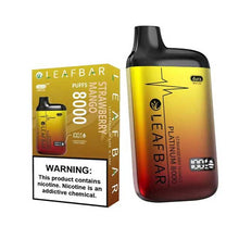 Strawberry Mango Flavored Leaf Bar Platinum Disposable Vape Device 8000 Puffs 3PK | thesmokeplug.com