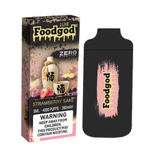 Strawberry Sake Flavored Foodgod Luxe ZERO 0% Disposable Vape Device 2400 puffs