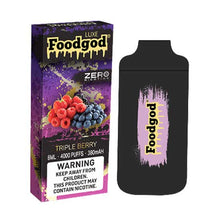 Triple Berry Flavored Foodgod Luxe ZERO 0% Disposable Vape Device 2400 puffs