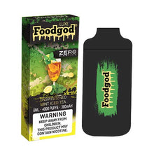 Unsweetened Mint Ice Tea Flavored Foodgod Luxe ZERO 0% Disposable Vape Device 2400 puffs