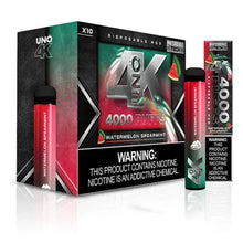 Watermelon Spearmint flavored Uno 4K Disposable Vape Pod