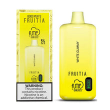 White Gummy Flavored Fume FRUITIA Disposable Vape Device - 8000 Puffs | thesmokeplug.com - 6PK