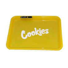 Yellow Cookies Rolling Tray Led Usb Charging Luminous Plate Smoking Accessories - The Smoke Plug