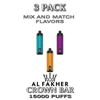 Al Fakher Crown Bar Disposable Vape Device | 15000 Puffs - 3PK