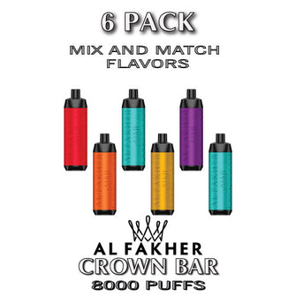 Fakher Crown Bar Disposable Vape Device | 8000 Puffs - 6PK