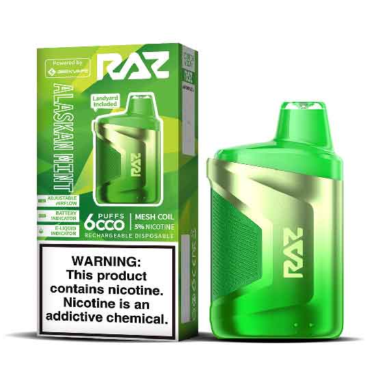 raz alaskan mint flavor Raz CA6000 Disposable Vape Device | 6000 Puffs