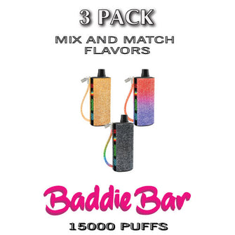 Baddie Bar Disposable Vape Device | 15000 Puffs - 3PK