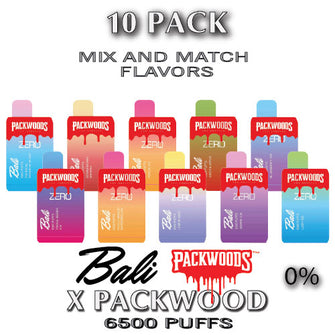 Bali X Packwoods 0% Disposable Vape Device | 6500 PUFFS - 10PK | thesmokeplug.com