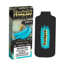 Banana Azul Flavored Foodgod Luxe ZERO 0% Disposable Vape Device 2400 puffs