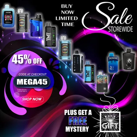 MEGA SALE ON ALL DISPOSABLE VAPES LESS 45