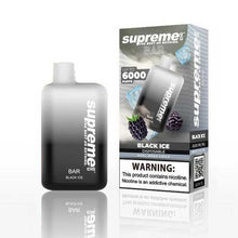 Black Ice Flavored Supreme BAR Disposable Vape Device 6000 Puffs 6PK