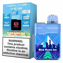 Blue Razz Ice Flavored Digiflavor Geek Bar LUSH Disposable Vape Device - 20K Puffs - 10PC | The Smoke Plug
