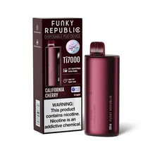 California Cherry Flavored Funky Republic Ti7000 by EB Design Disposable Vape Device 7000 puffs