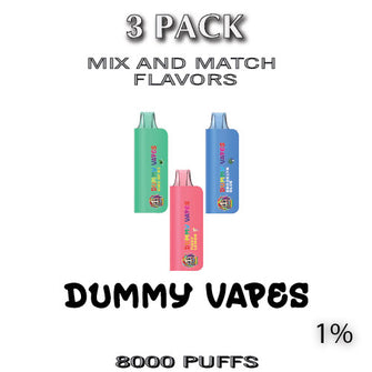Dummy Vapes 1% Nicotine Disposable Vape Device | 8000 Puffs – 3PK thesmokeplug.com