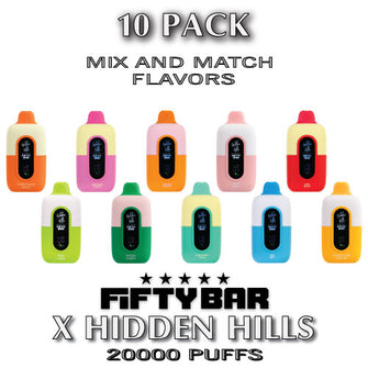 Fifty Bar X Hidden Hills Disposable Vape Device | 20000 Puffs - 10PK