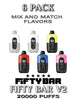 Fifty Bar V2 Disposable Vape Device | 20000 Puffs - 6PK