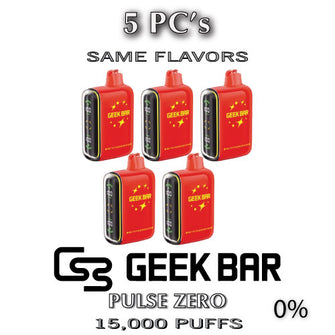 Geek Bar Pulse ZERO 0% Disposable Vape Device | 15000 Puffs - 5PC