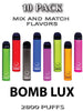 Bomb LUX Disposable Vape | 2800 Puffs - 10PK