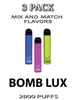 Bomb LUX Disposable Vape | 2800 Puffs - 3PK